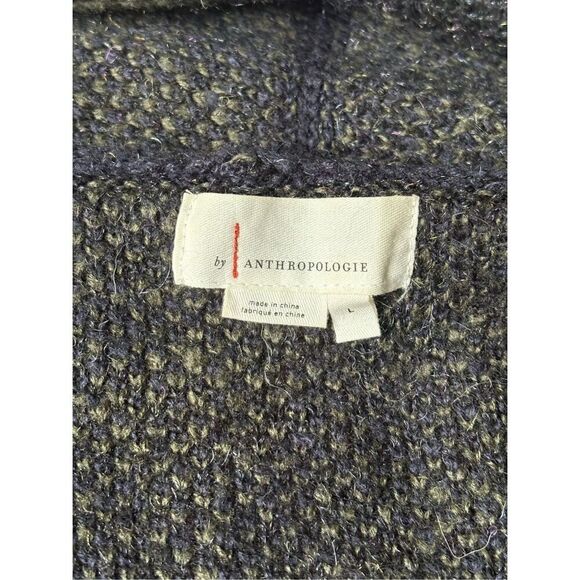 Anthropologie Jensen Cardigan size L Green Blue Open Front Camo Open Front - Picture 5 of 12